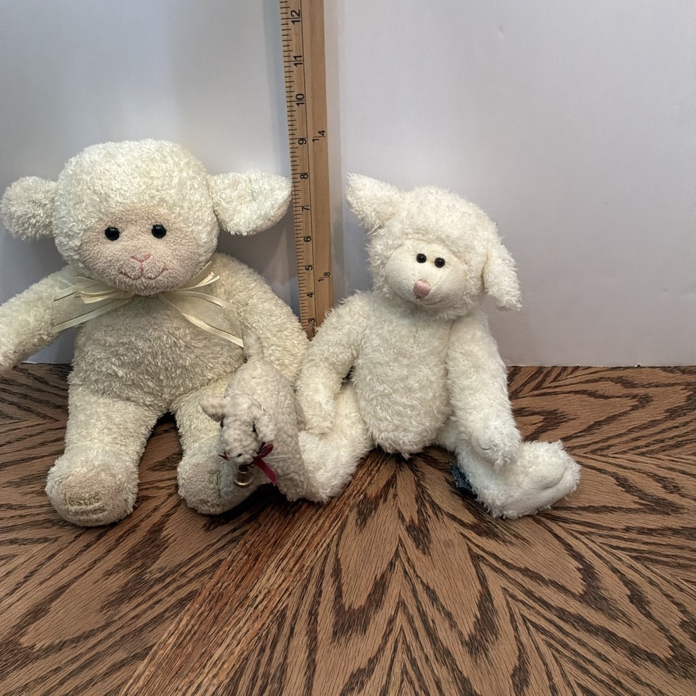 Easter Jesus Lamb Lot Of 3 Stuffed Animal Sheep Boyd Two Unknown